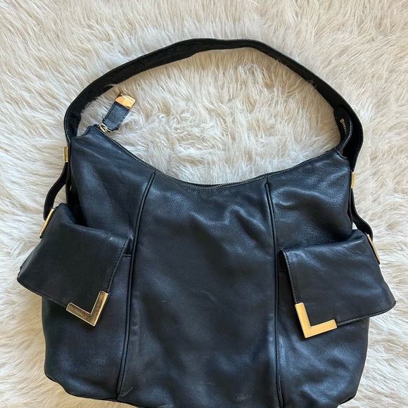 Michael Kors Handbags - Michael Kors Beverly Black Shoulder Bag with Gold Accents Damaged